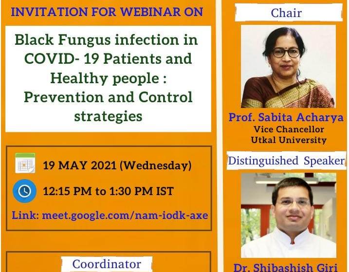 WB-OHEPEE supported Webinar Series: Black Fungus infection in COVID-19 patients, 19.05.2021