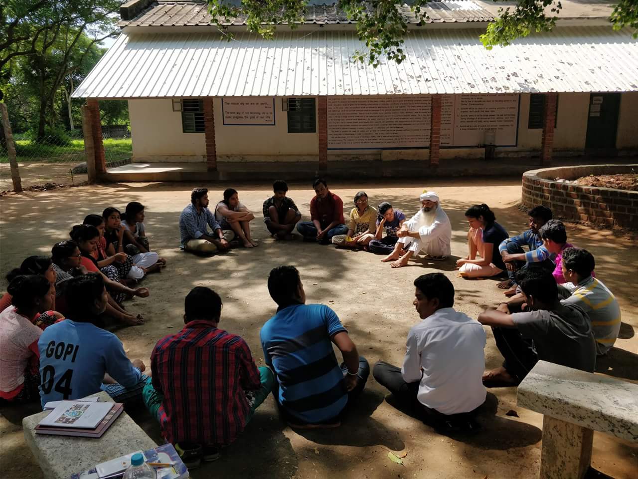Students of the Department visiting the Rural Schools under the Project Puchki and enquiring the sanitation facilities.