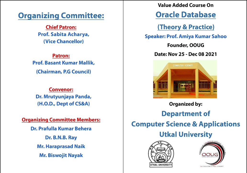 Value Added Course on ” ORACLE Database”