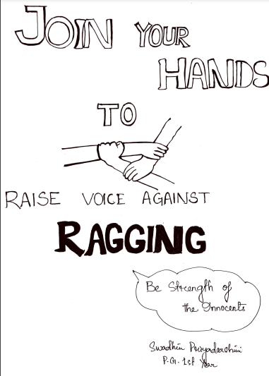 Posters presented by students in Anti-ragging Sensitization Programme organised by the Department of Sociology