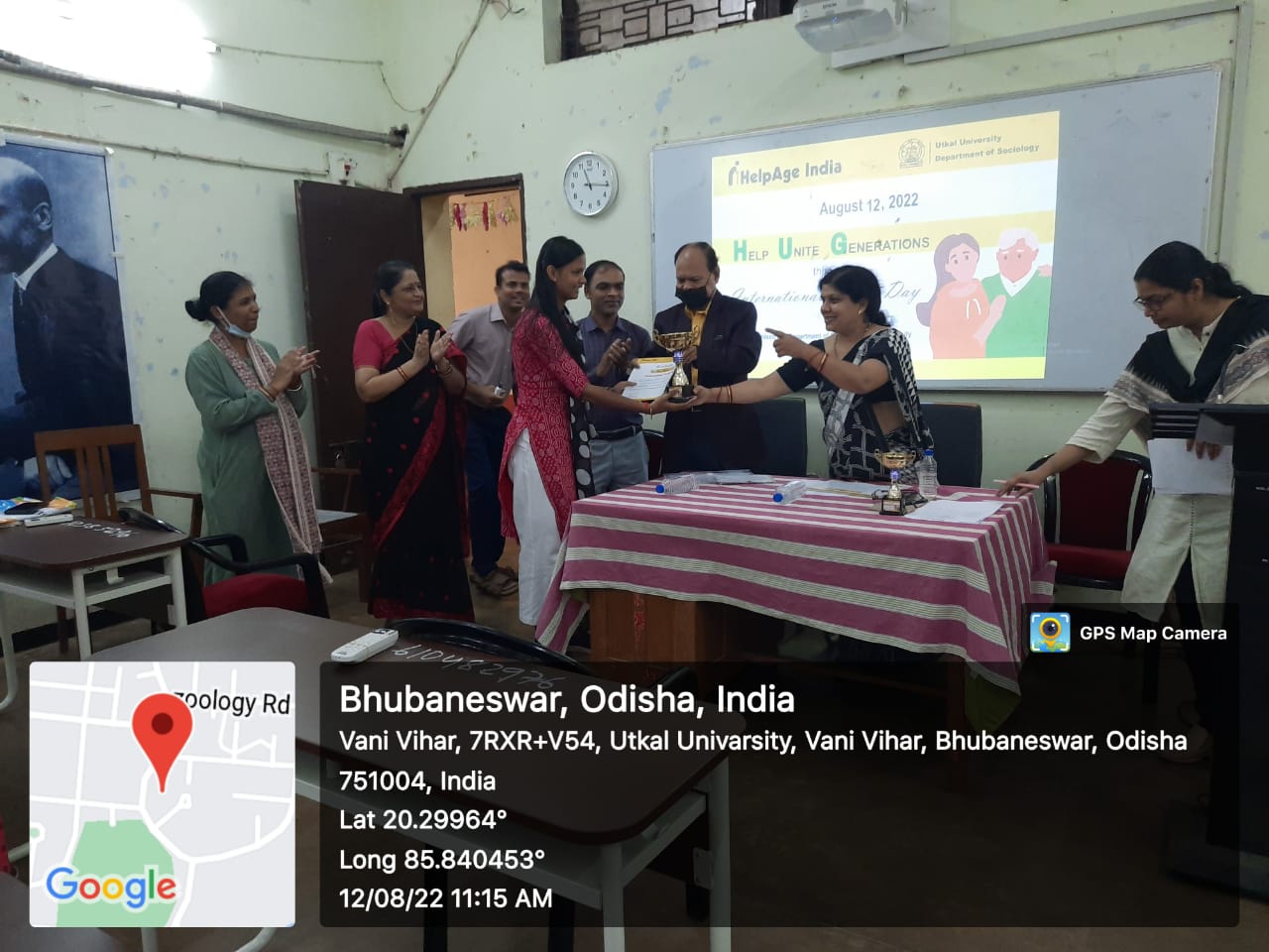 Participants of Poster Competition on the theme “Bridging the Gap: We and our Elders” receiving Awards and Certificates – Dept. of Sociology in Collaboration with Help Age India – International Youth Day 2022