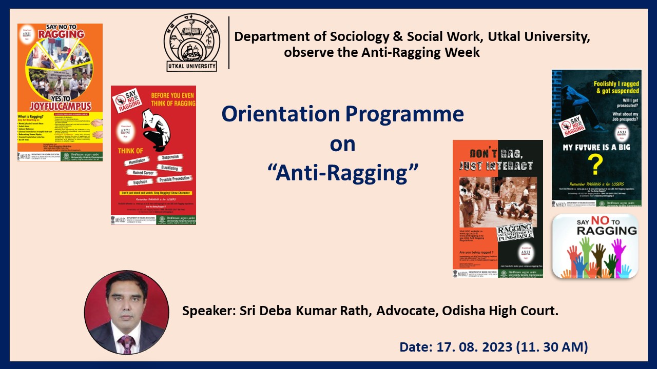 Observance of Anti-Ragging Week- Orientation Programme on “Anti-Ragging”
