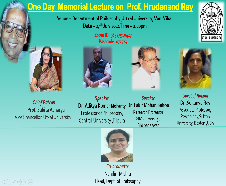 One Day Memorial Lecture on Prof. Hrudanand Ray-2024 