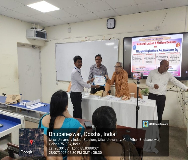 Certificate distribution at the National Seminar of Philosophical Explorations of Prof. Hrudananda Ray- 2025